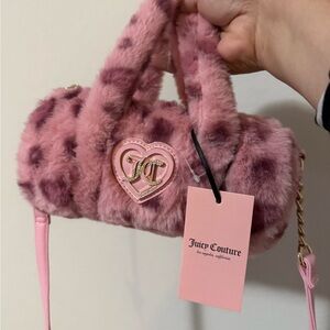 Juicy Couture Pink Faux Fur Crossbody Bag
